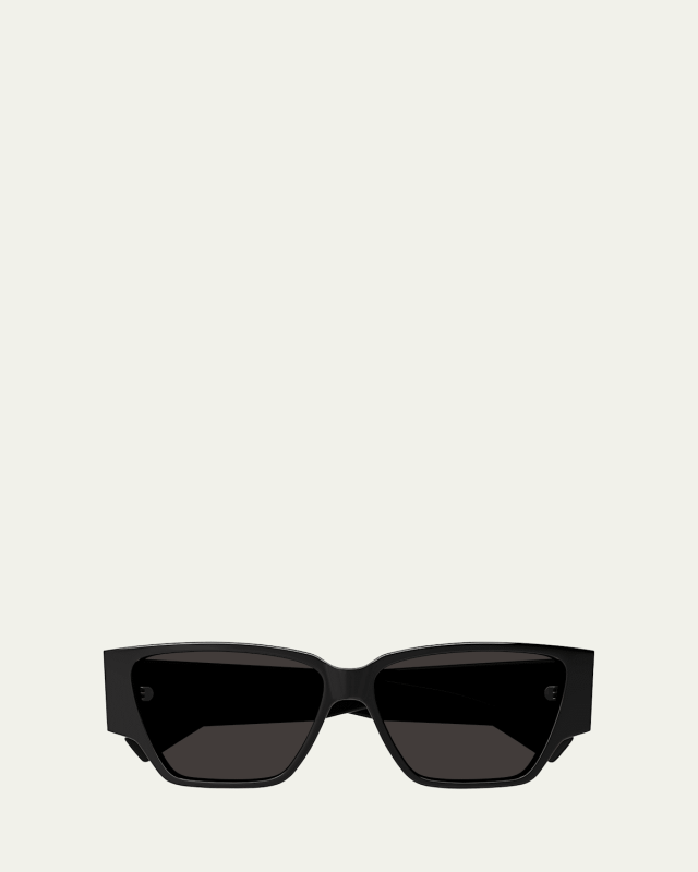 Logo Black Acetate Butterfly Sunglasses
